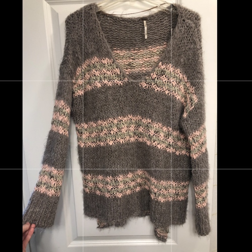 Free People Knit Fuzzy Sweater